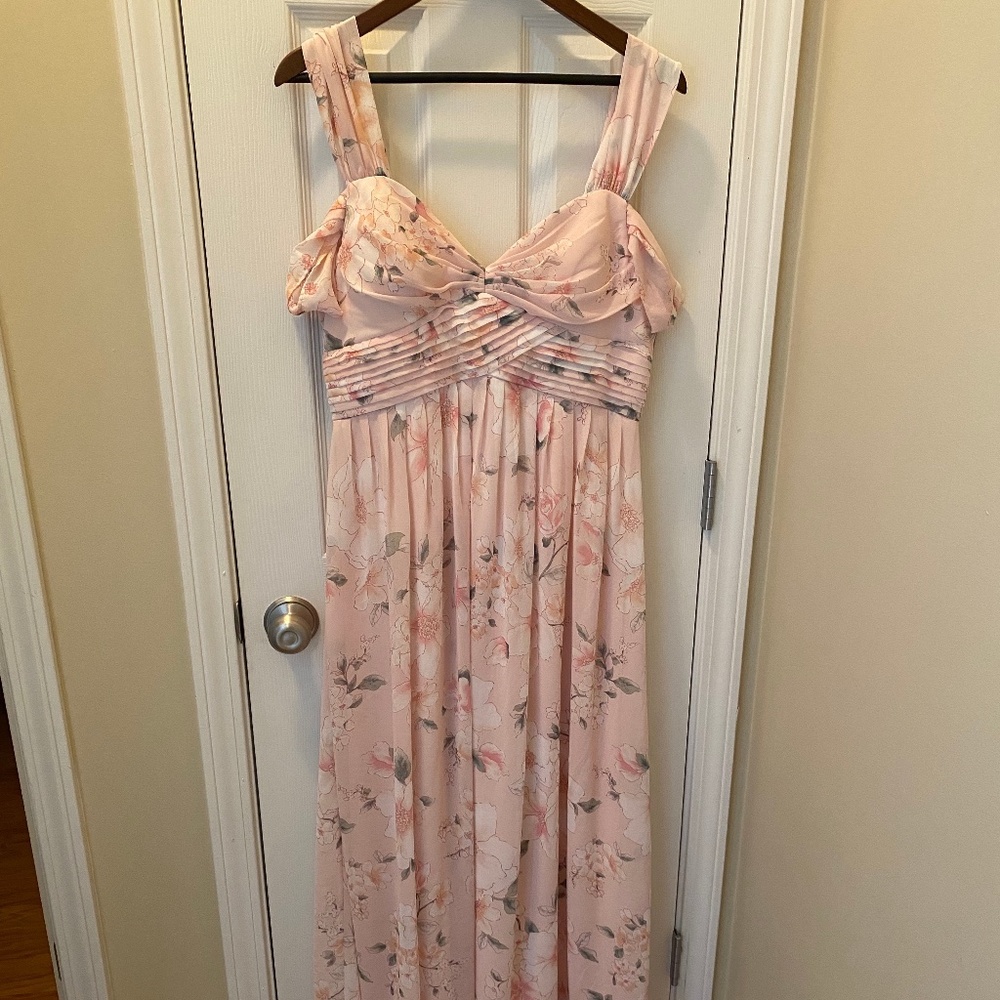 Lulus Long Off The Shoulder Floral Evening Dress